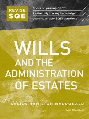 cover image of Revise SQE Wills and the Administration of Estates